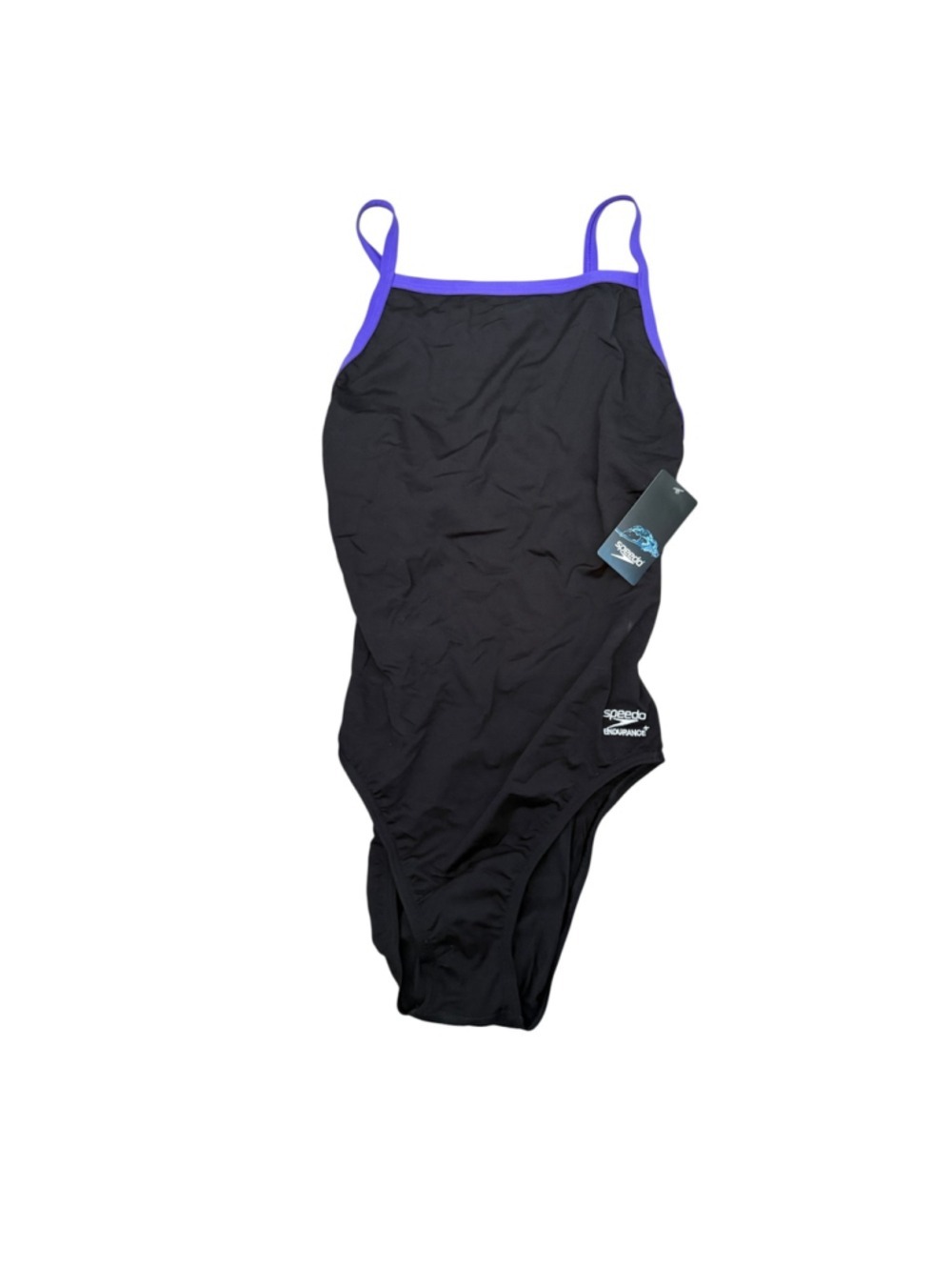 Speedo Endurance+ One Piece Swimsuit Team Black Purple Women’s Size 12/38 NWT MS - Picture 2 of 6